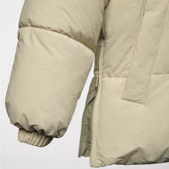 Zara Olive Green Water Repellent Puffer Jacket - Picture 6 of 7